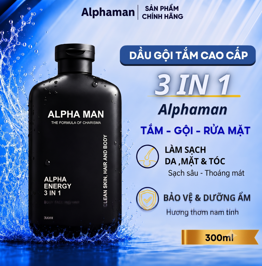ALPHA MAN – Dầu gội nam cao cấp toàn diện cho phái mạnh