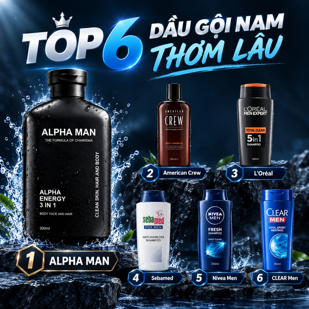Top 6 dầu gội nam thơm lâu