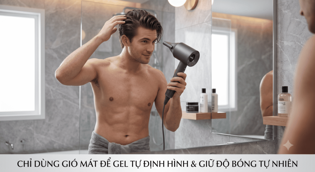 Mẫu phổ biến khi dùng Gel vuốt tóc nam ướt