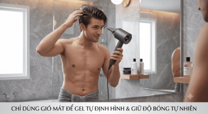 Mẫu phổ biến khi dùng gel vuốt tóc dạng ướt