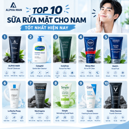 Top 10 sữa rửa mặt cho nam tốt nhất