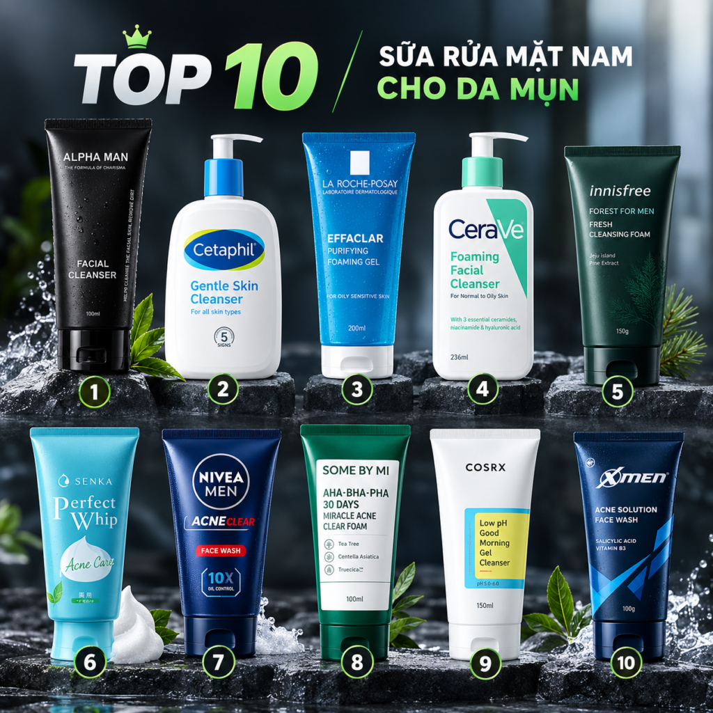 Innisfree sữa rửa mặt nam cho da dầu mụn