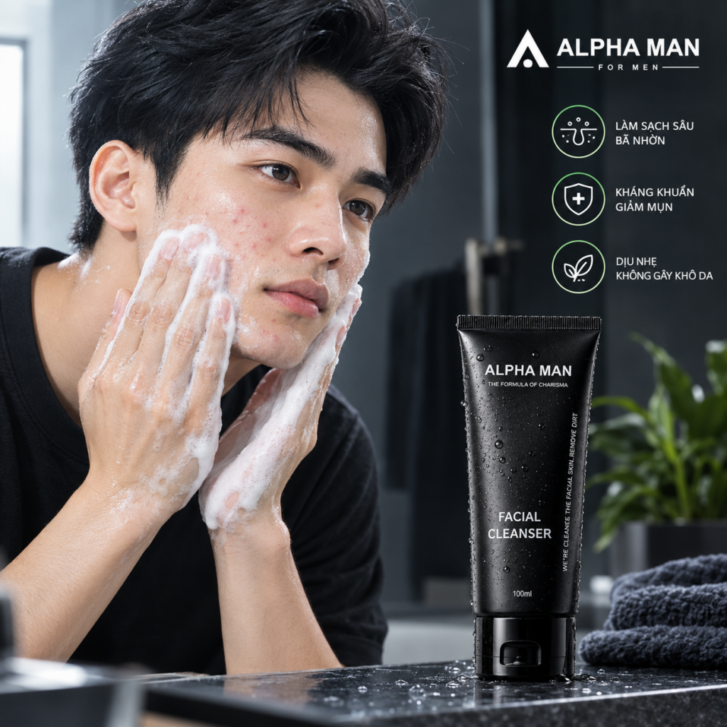 Cách chọn sữa rửa mặt cho nam da dầu mụn