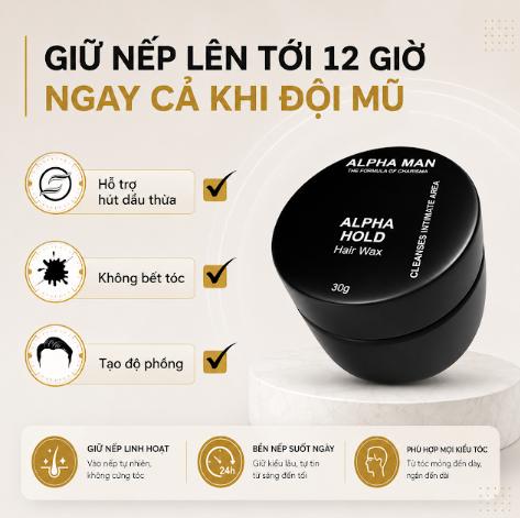 Thành phần nổi bật của gel vuốt tóc nam ALPHA MAN