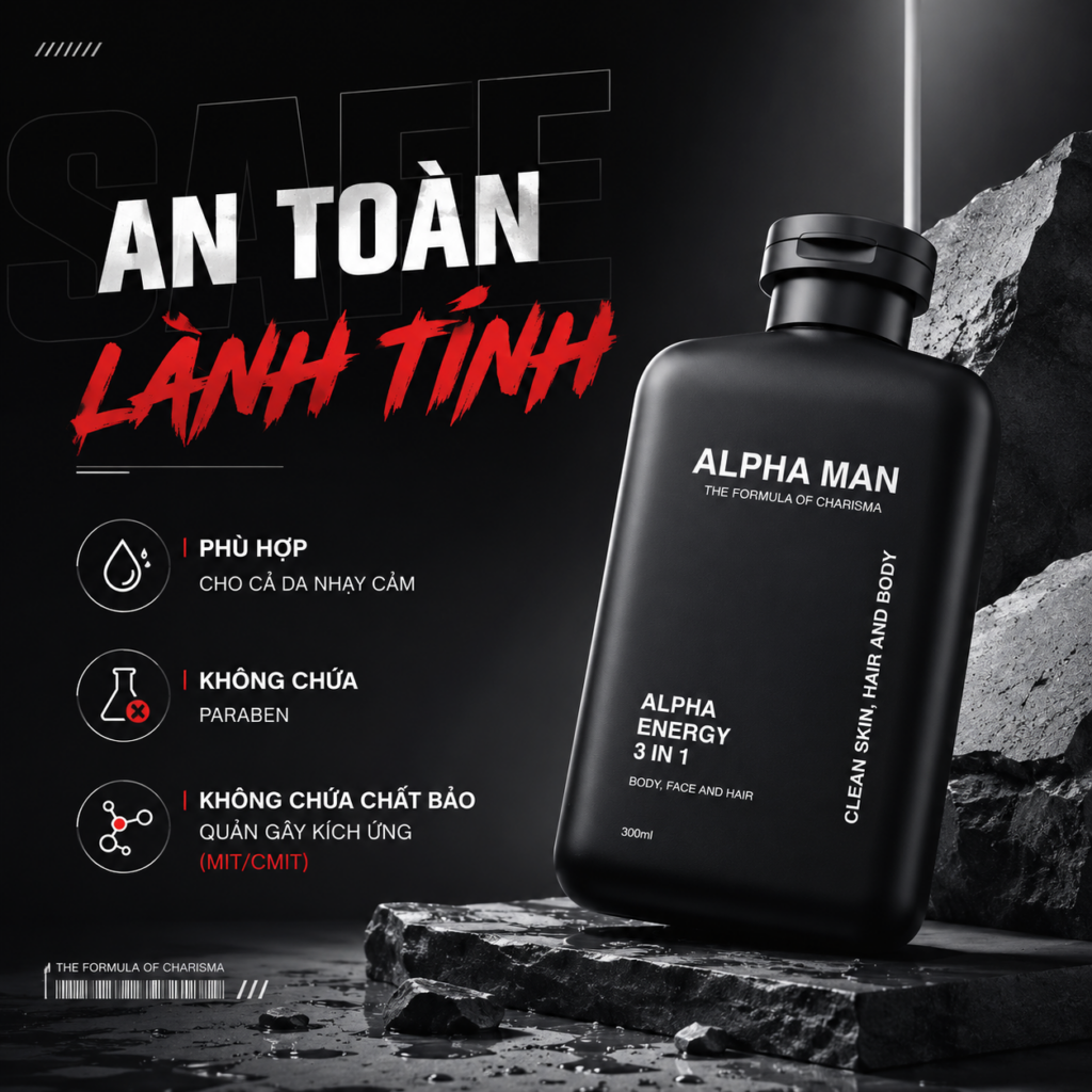 Dầu gội Sữa tắm nam ALPHAMAN