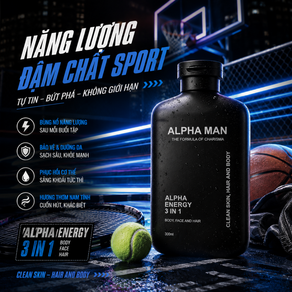 Thành phần của sữa tắm gội ALPHA MAN